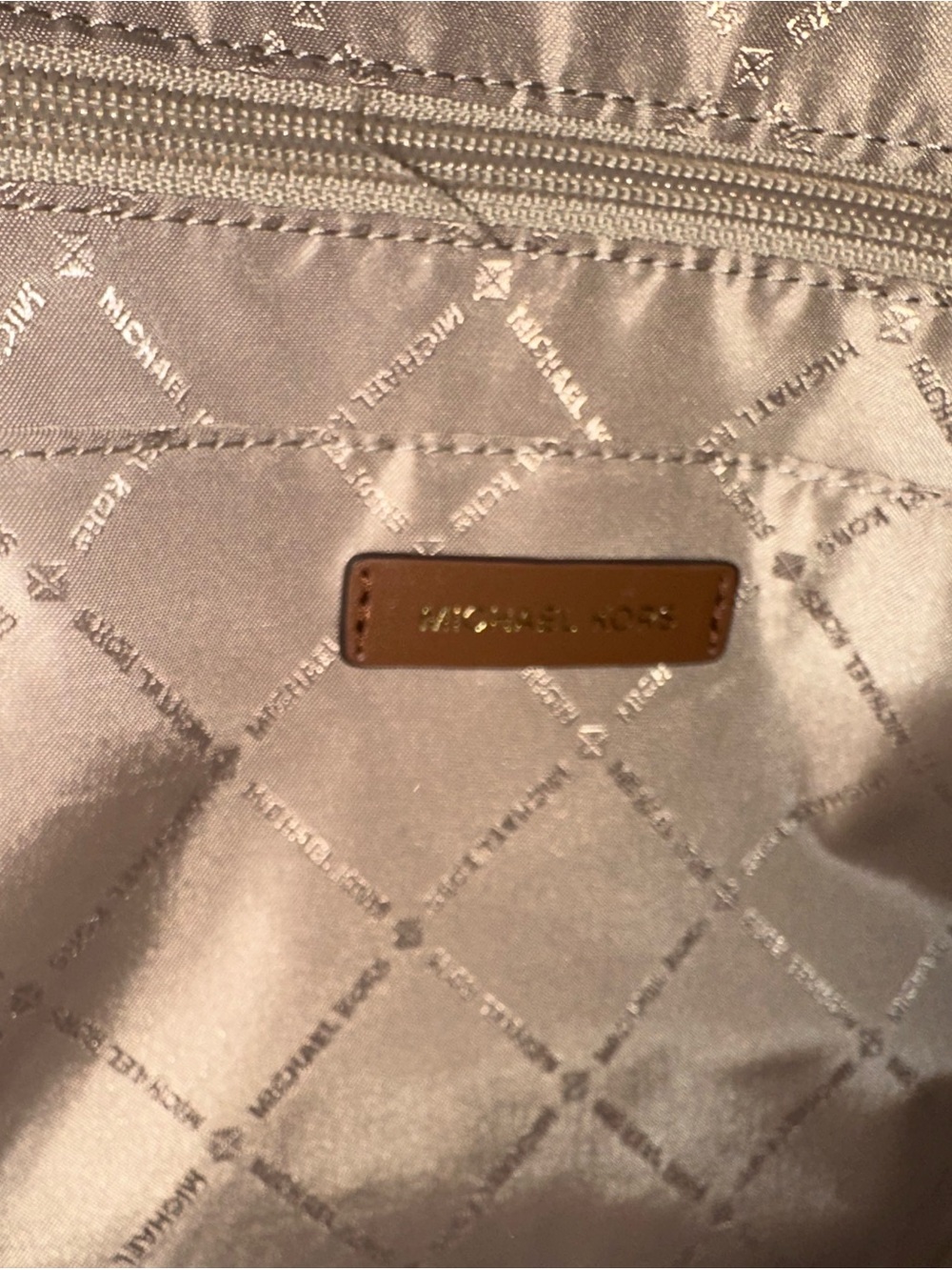 Michael Kors Brown MK Monogram Duffel with Tan Trim - Picture 7 of 8
